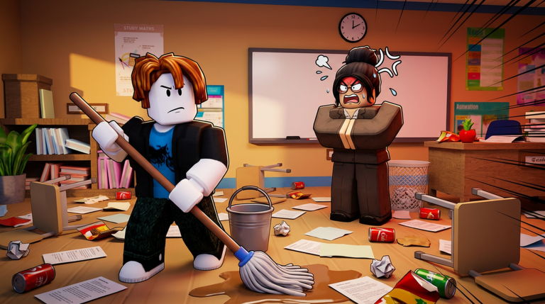 Clean the School! official Roblox cover art